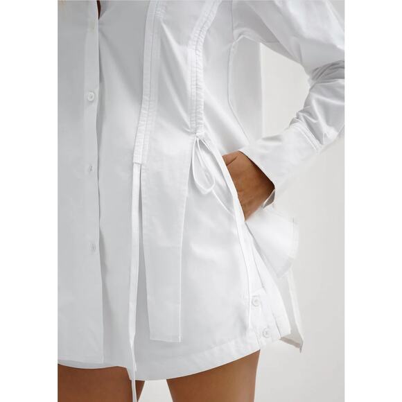 Vita Grace NEW Hana Tie Detail Cotton Shirt in White Size Small Long Sleeves - Picture 6 of 16